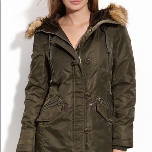 M60 miss sixty fox fur trim parka coat